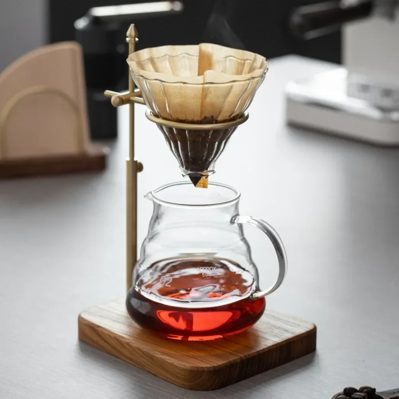 Coffee Equipment Filter - HeMu Massief Houten Messing Handgezette Koffiehouder,