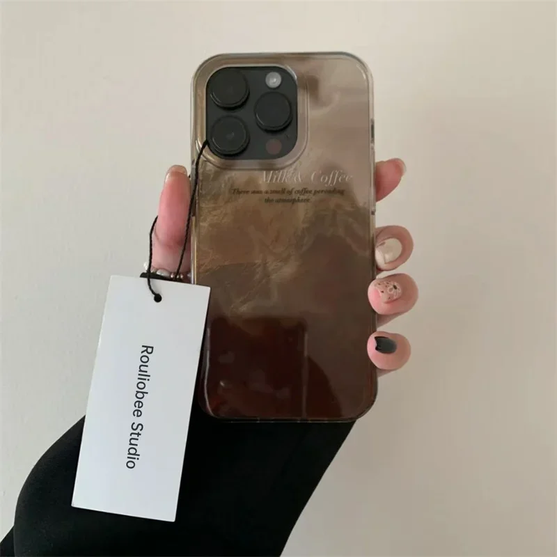 Coffee X - Luxe telefoonhoesje met koffiekleurige overloop voor