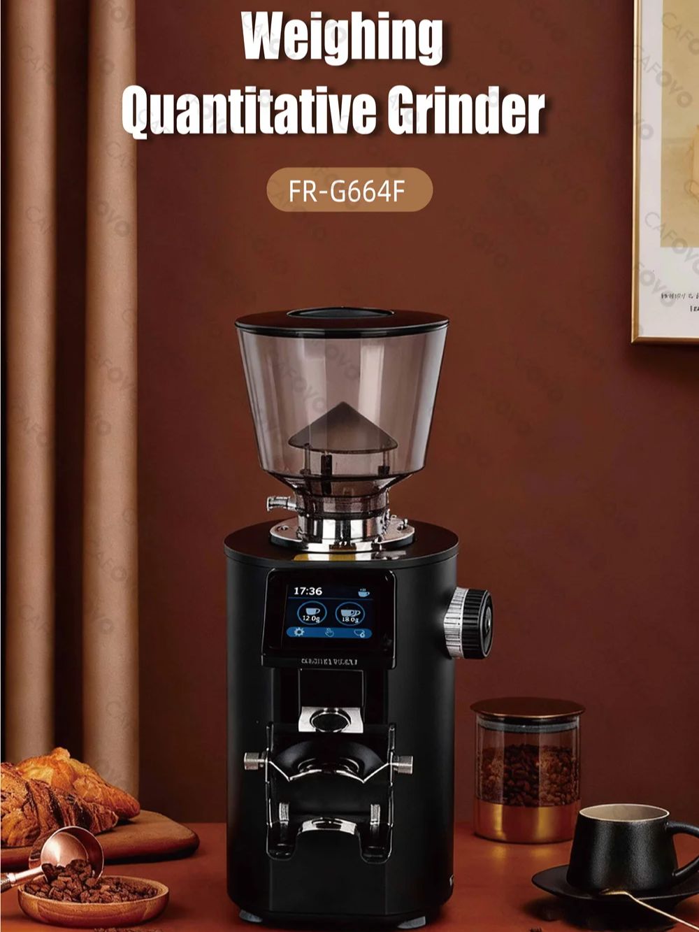Coffee Grinder Burr Flat - CAFOVO G664F Professionele Wegen Kwantitatieve Koffiemolen