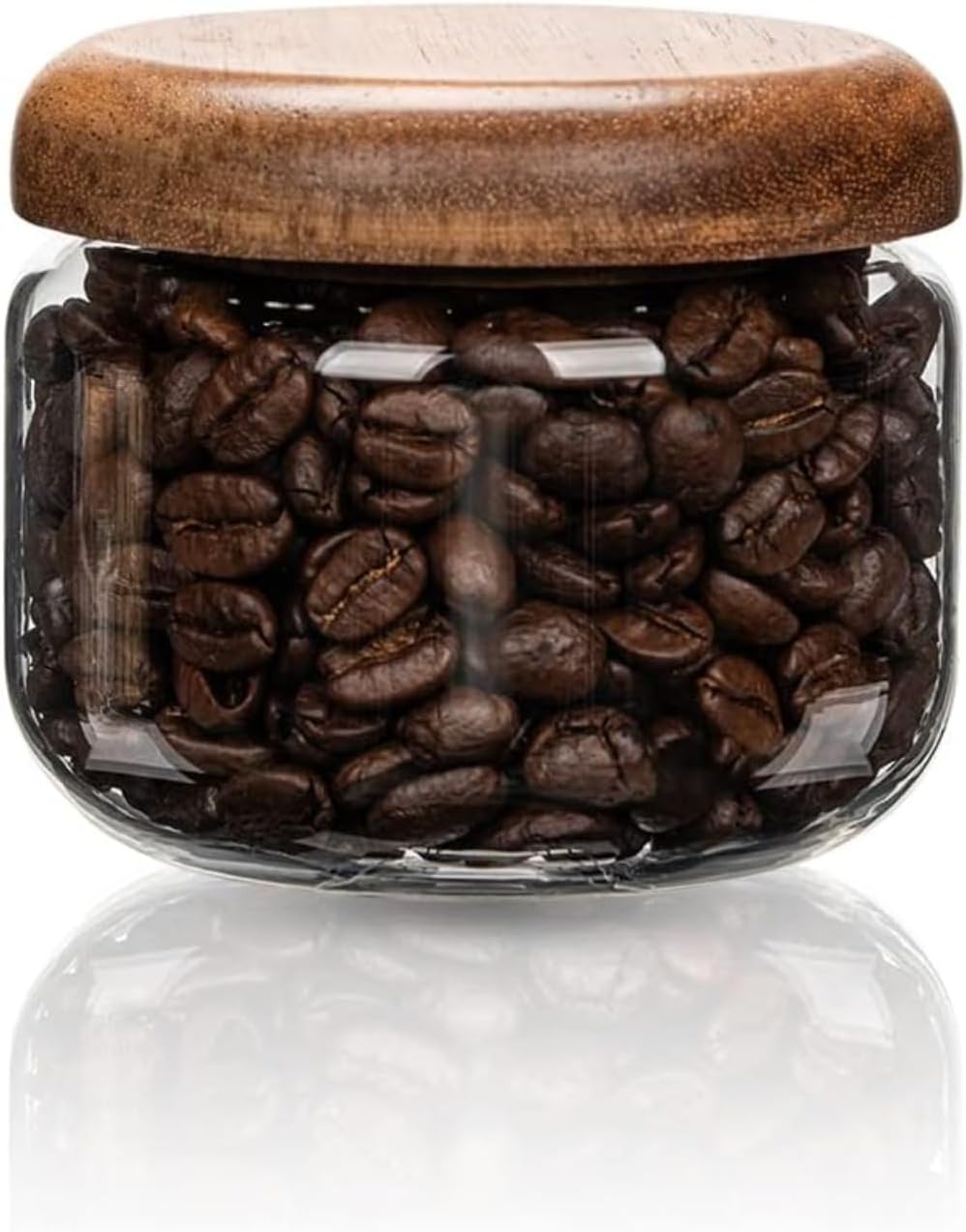 Coffee X - Glazen voedselcontainers met houten - kleine