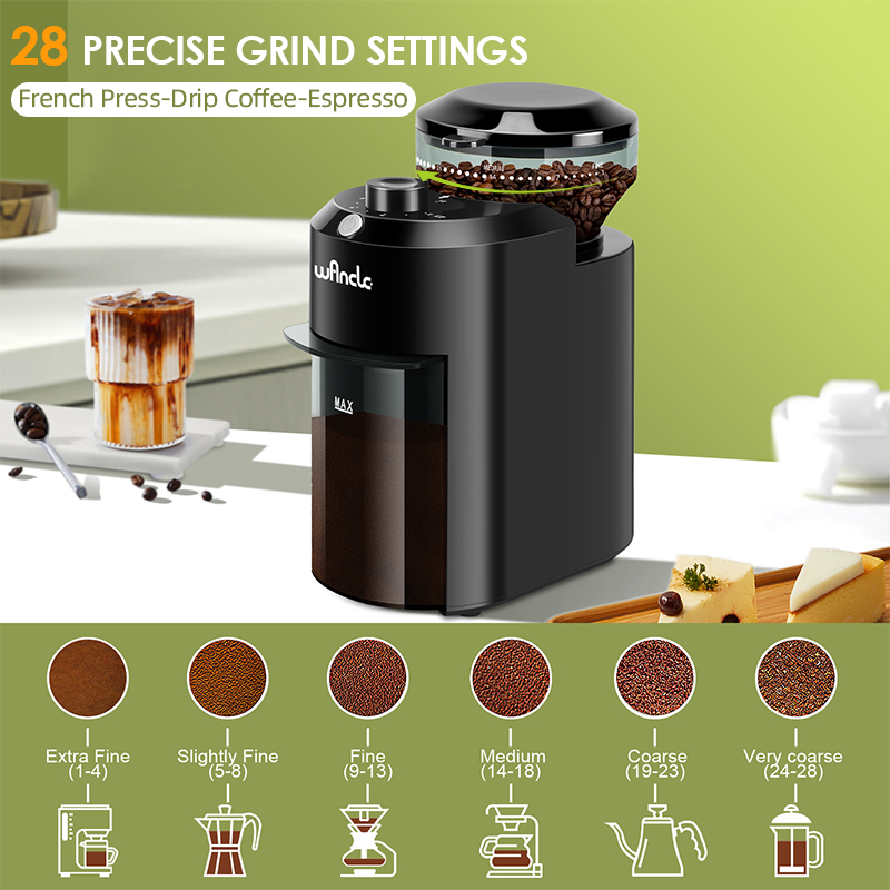 Wancle elektrische braam koffi - Coffee Grinder Burr Flat recensie en prijs