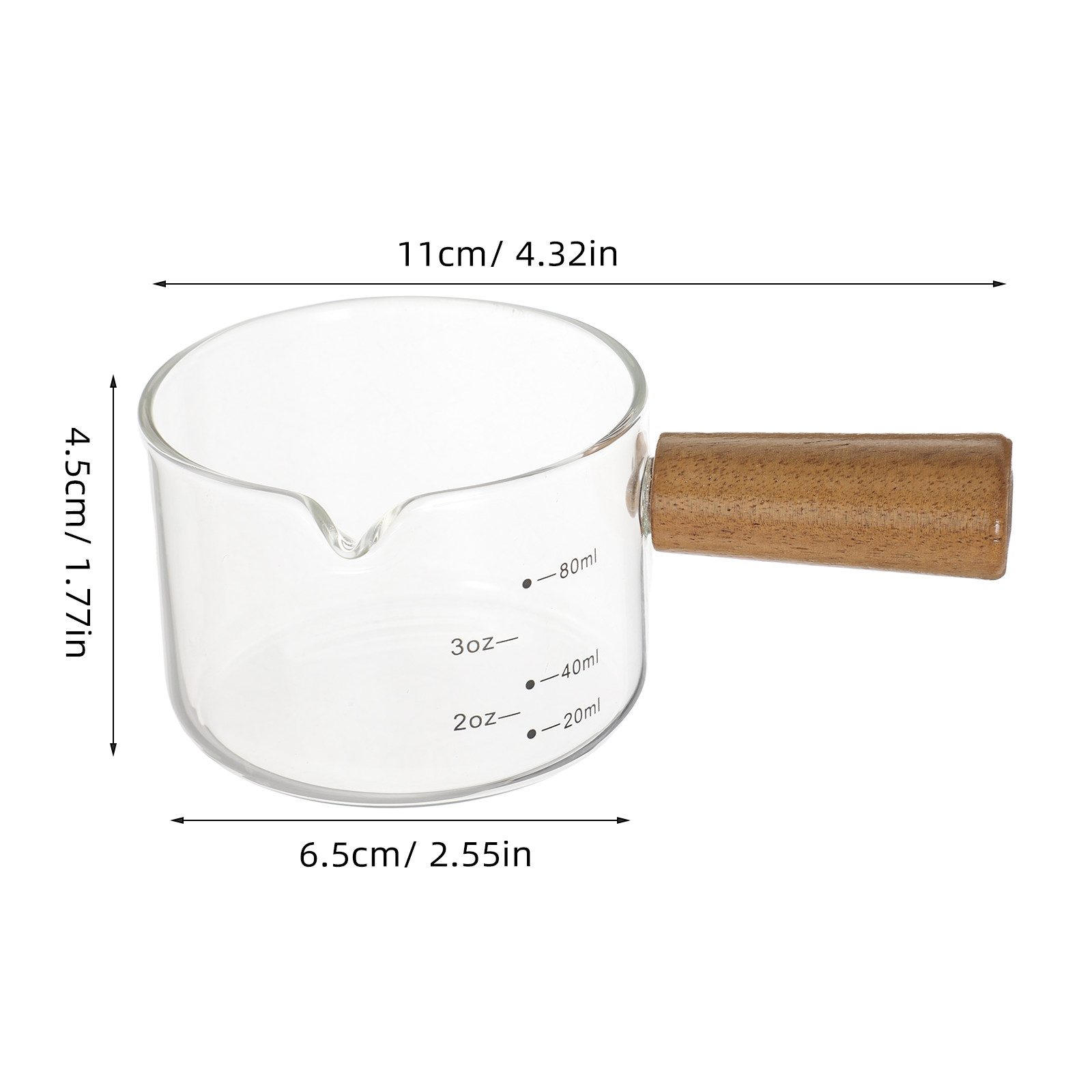 Mini Glazen Melkkan met Houten - Milk Steaming Pitcher recensie en prijs