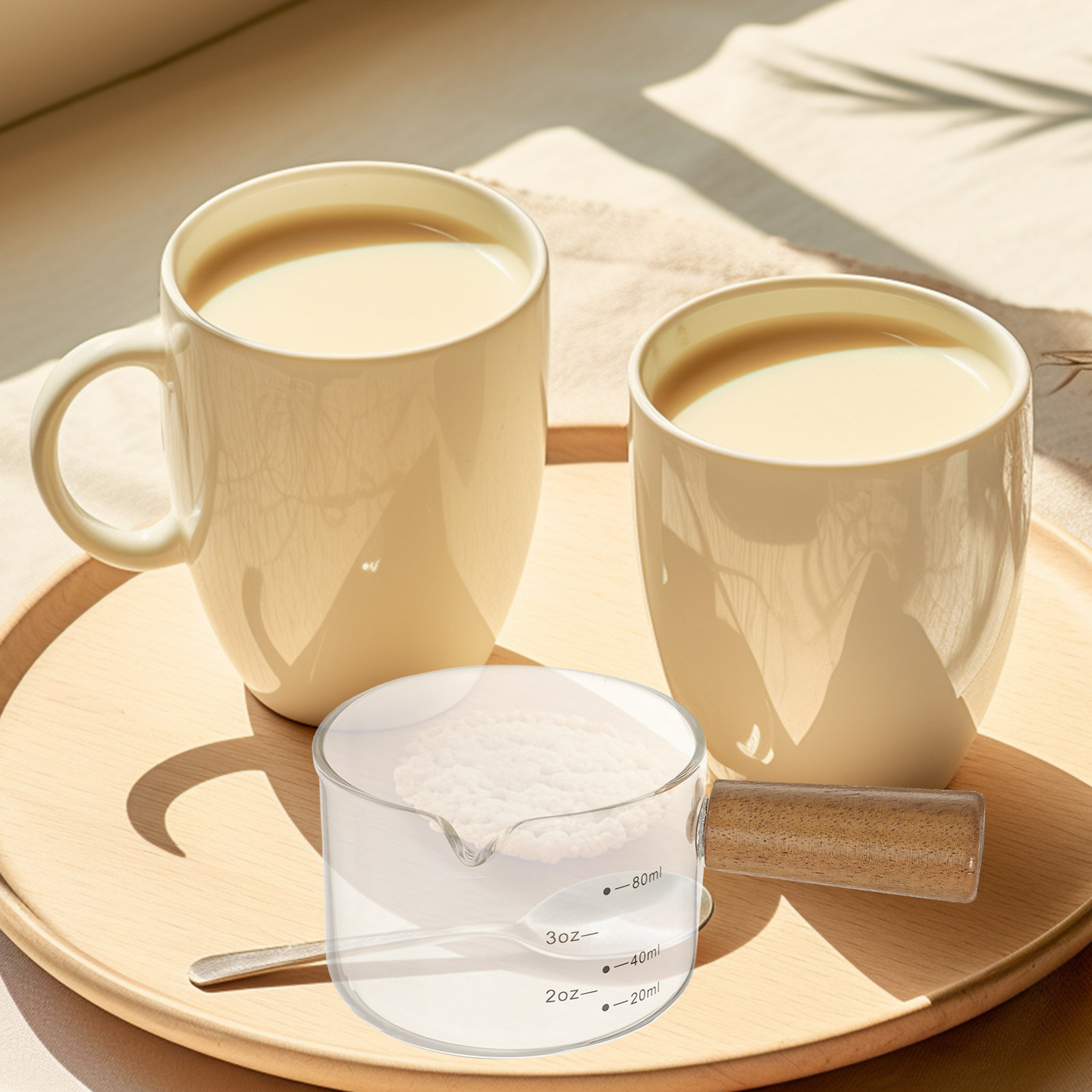 Mini Glazen Melkkan met Houten - Milk Steaming Pitcher recensie en prijs